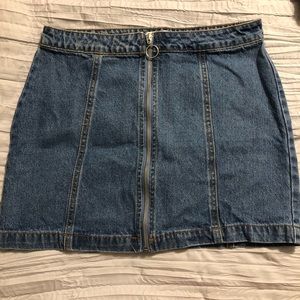 Forever 21 Denim Skirt with Front Zipper